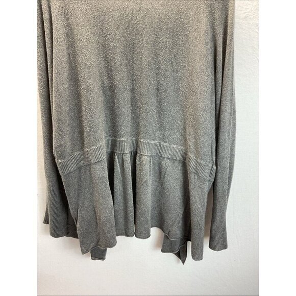 Eileen Fisher Duster open waterfall Cardigan Long pleated back‎ Gray - Picture 3 of 9